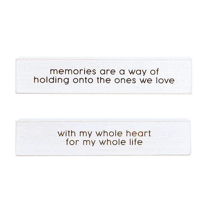 Reversible Whole Heart/Memories Wood Frame Sign
