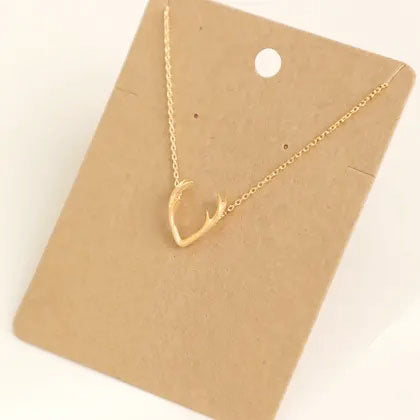 Antler Pendant Necklace Gold