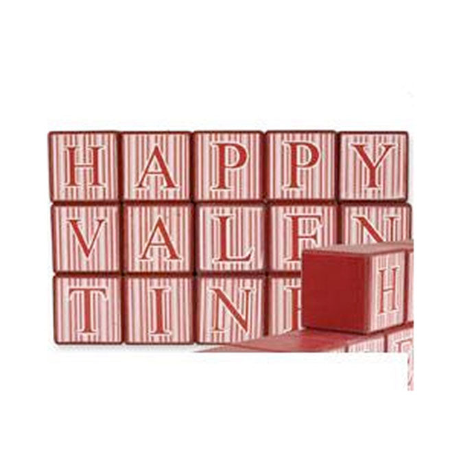 Happy Valentine Striped Large Blocks