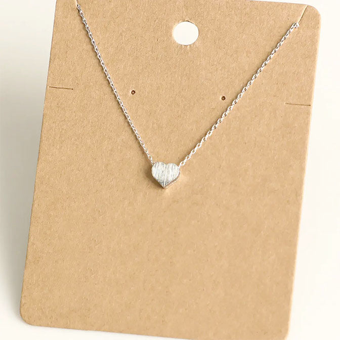 Single Heart Pendant Necklace Silver