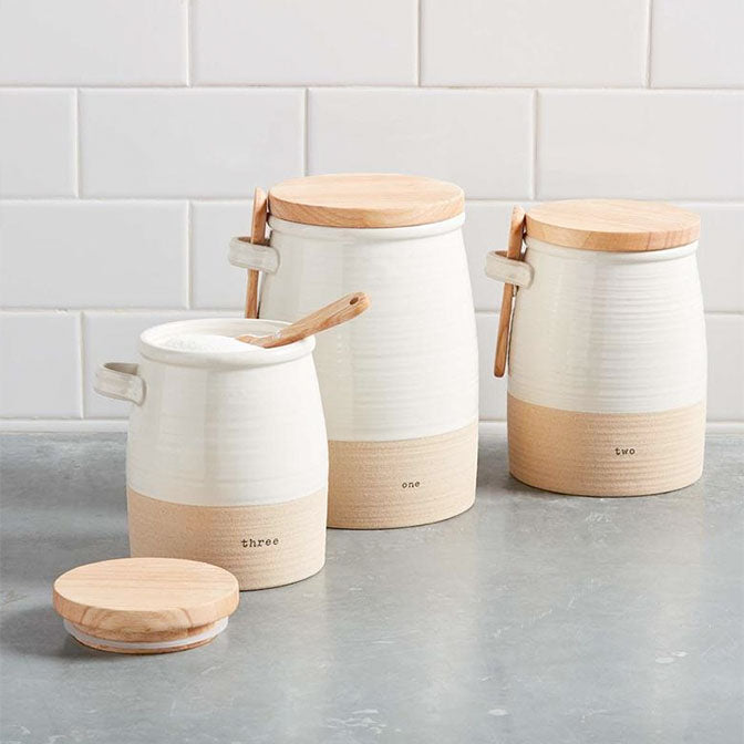 Stoneware Canister Set