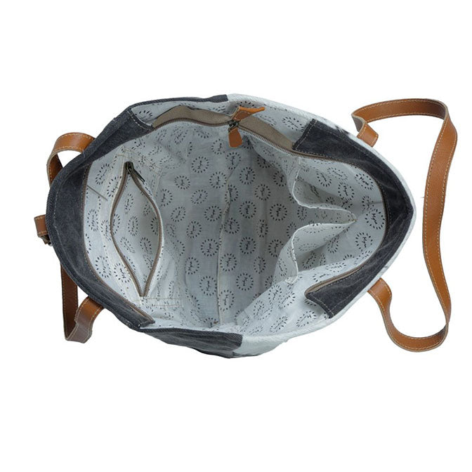 Rock-Strewn Canvas and Hairon Bag
