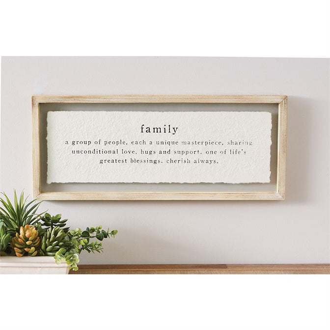 Family Definition Glass Plaque