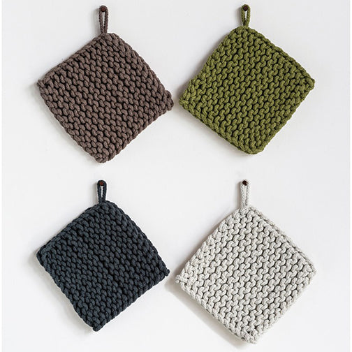 Rich Tones Square Cotton Crocheted Pot Holder