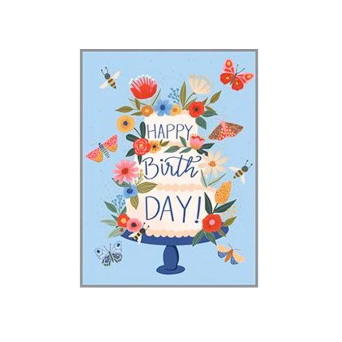 Bloom Wings Cake Birthday Enclosurres Card