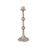 Cast Aluminum Taper Holder with Balls, Silver Finish