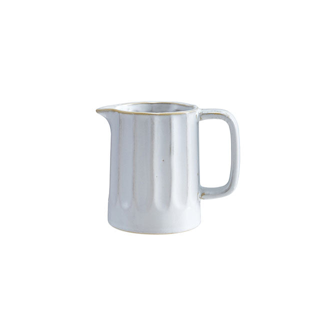 12 oz. White Stoneware Ribbed Creamer