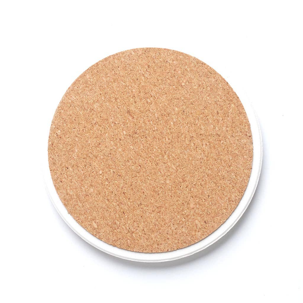 Ceramic Round Coaster-Caffeine Kisses & Chaos