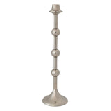 Cast Aluminum Taper Holder with Balls, Silver Finish