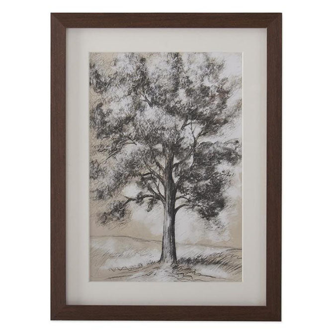 16 Inch Brown Wood Framed Tree Print