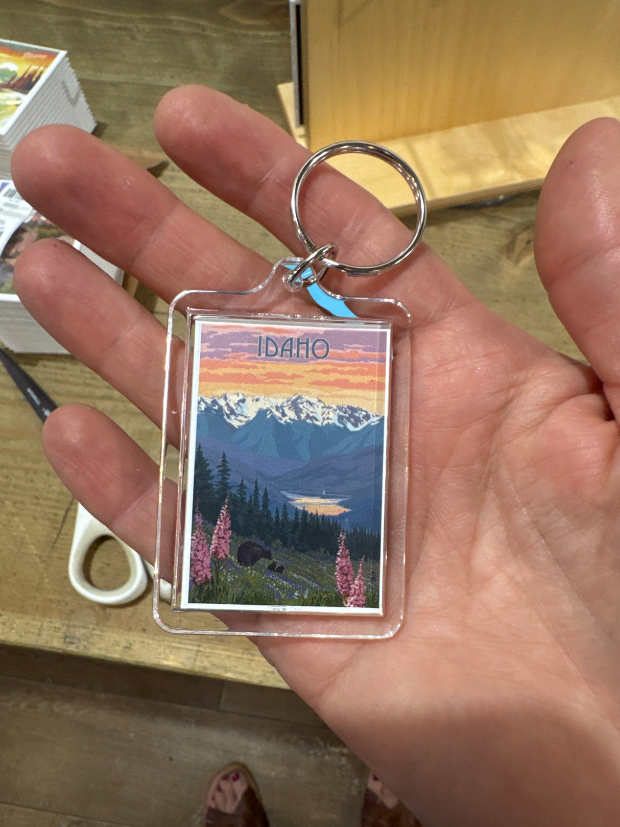 Idaho Bear Family in Meadow Keychain