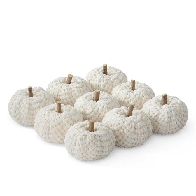 2.5 Inch Cream Velvet Knit Filler Pumpkins