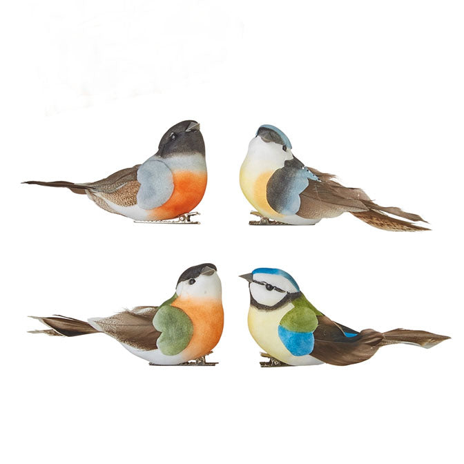 3.75" Clip-On Feathered Birds