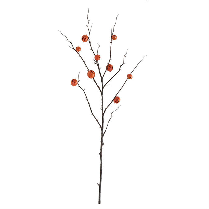 36 Inch Orange Jack O Lantern Pumpkin Bells Stem