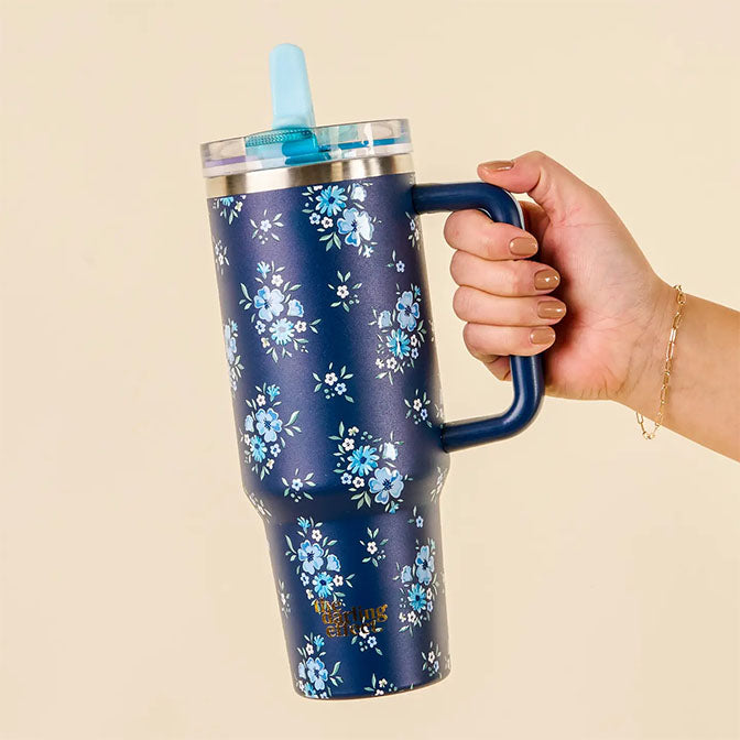 40 oz Lifestyle Flip Straw Tumbler-Endless Daydream Navy