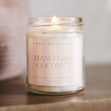 Mango and Coconut 9 oz Soy Candle - Home Decor & Gifts