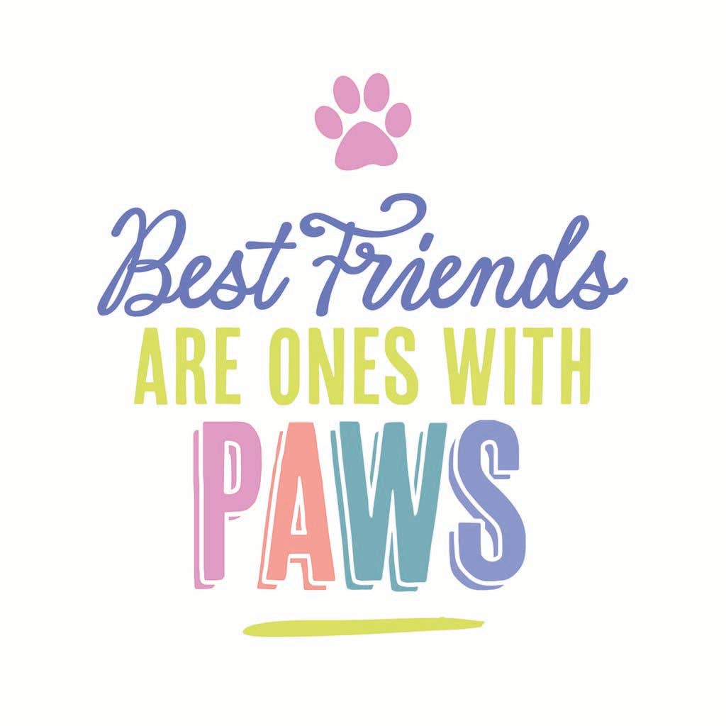 Ceramic Round Coaster-Best Friends Are Ones With Paws