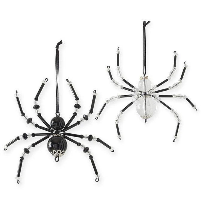 Assorted 5 Inch Black Beaded Spider Ornament