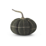 Green & Tan Plaid Fabric Pumpkin