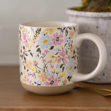 Floral Stoneware Coffee Mug - Spring Home Decor