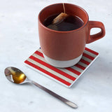 Ceramic Square Coaster-Wooden American Flag