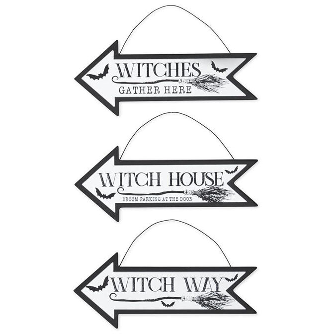 Assorted 8 Inch Mirrored Arrow Halloween Message Ornaments (3 Styles)