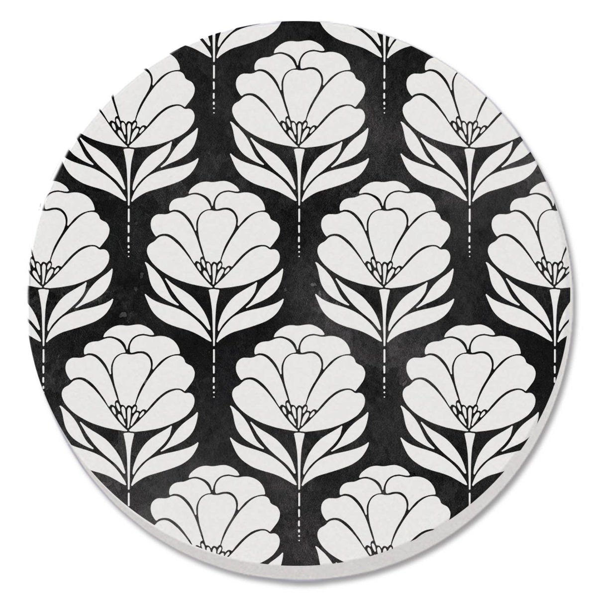 Thirstystone "Floral" Single Round Stone Coaster