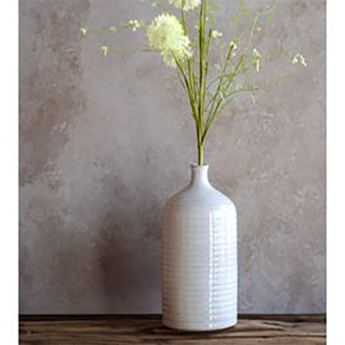 9" White Ceramic Vase