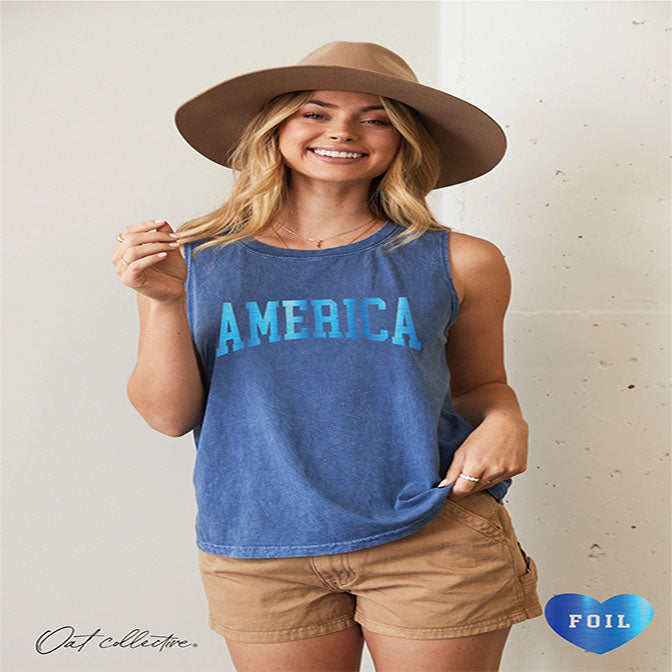 America Foil Mineral Graphic Tank Top