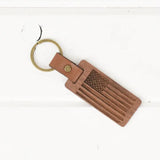 Wood Leather Key Chain