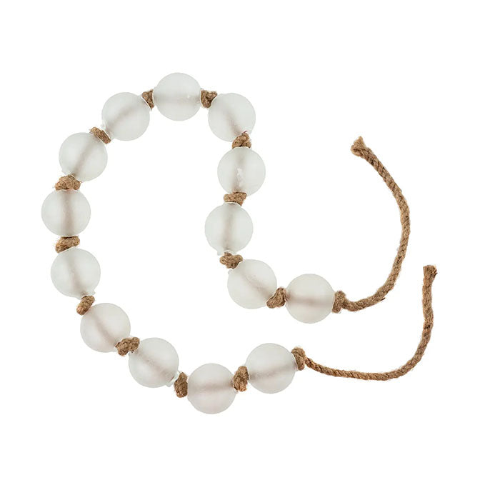 Beach Glass Beads, White