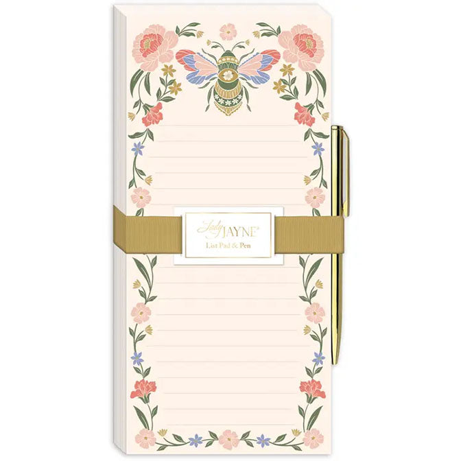 Bee Magnetic List Pad with Pen