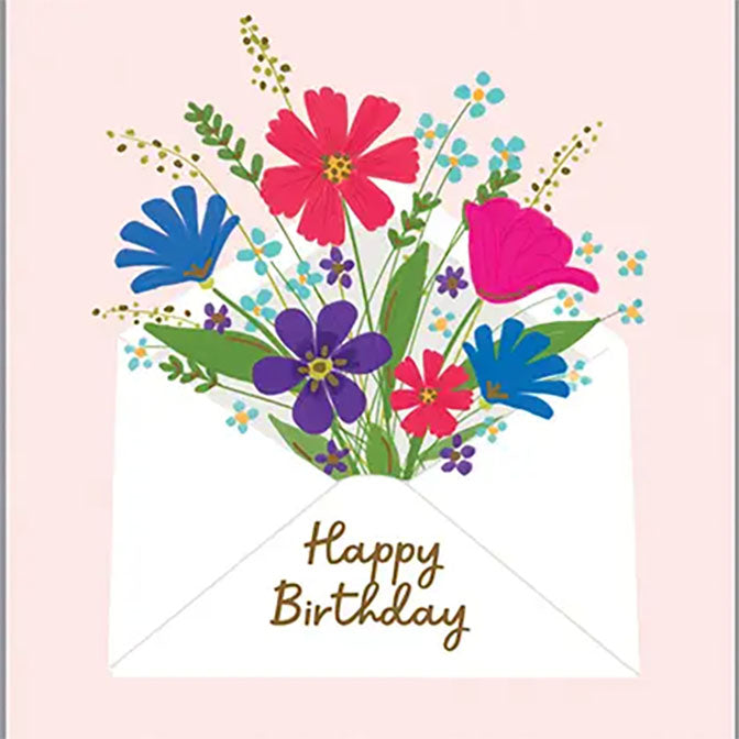Birthday Greeting Card - Envelope Bouquet