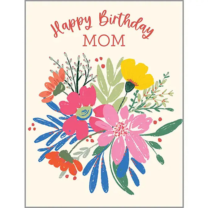 Birthday Greeting Card - Mom Cheery Flowers