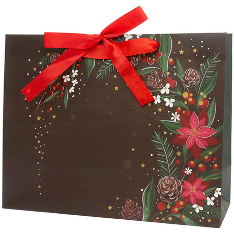Black Christmas Floral Bag