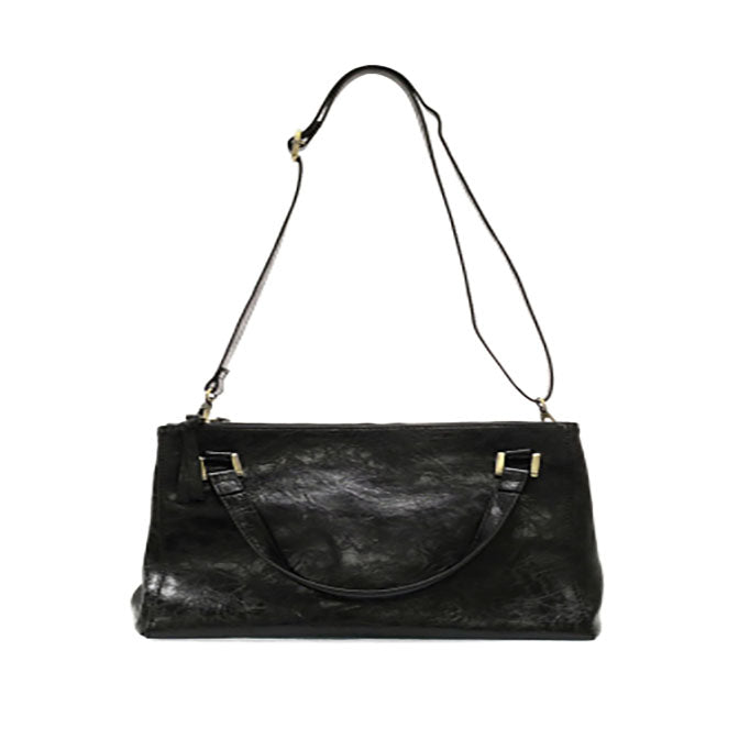 Black Shawna Triple Zip Satchel Crossbody