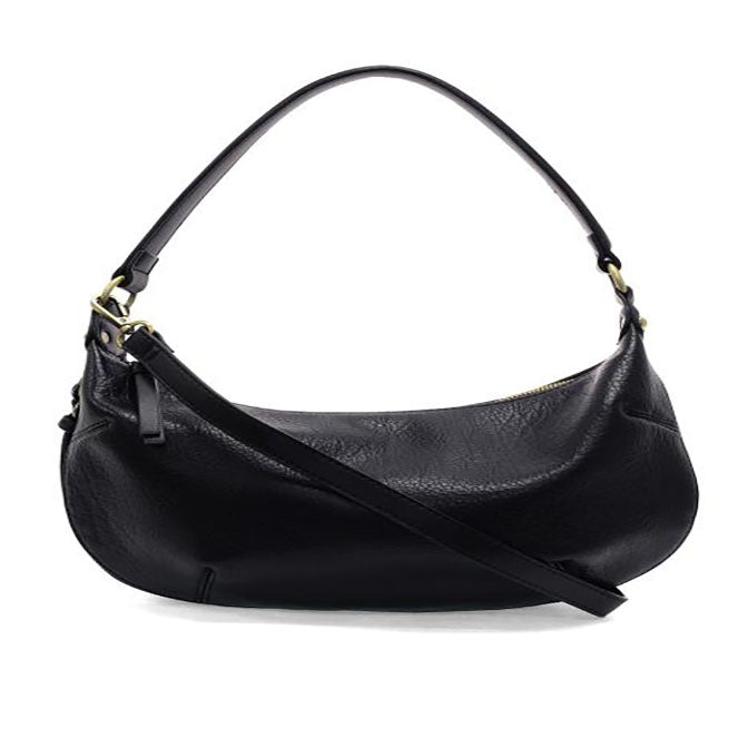 Black Yvette Expandable Zip Hobo/ Crossbody