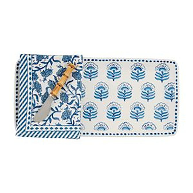 Block Print Tray & Towel Set