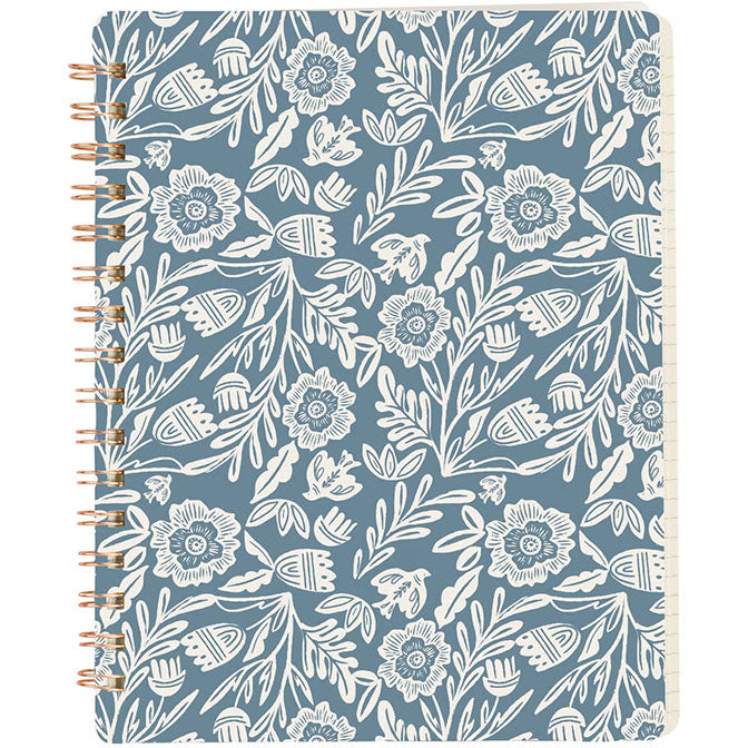 Blue Folk Floral Spiral Notebook (Copy)