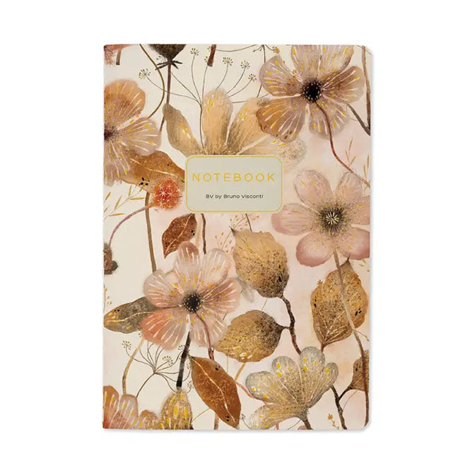 A5 Notebook - Blush & Golden Flower