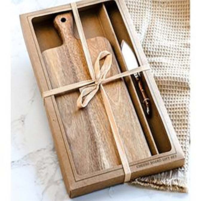 Acacia Cheese Board & Knife Set