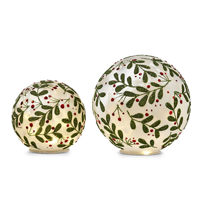 Lighted Botanical Holly Balls