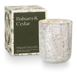 Balsam & Cedar Boxed Cracked Glass Candle