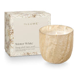 Winter White Boxed Cracked Glass Candle