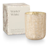 Winter White Boxed Cracked Glass Candle