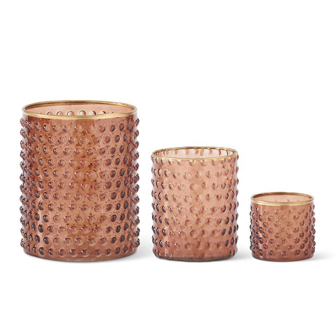 Brown Dot Embossed Containers w/Gold Painted Rim