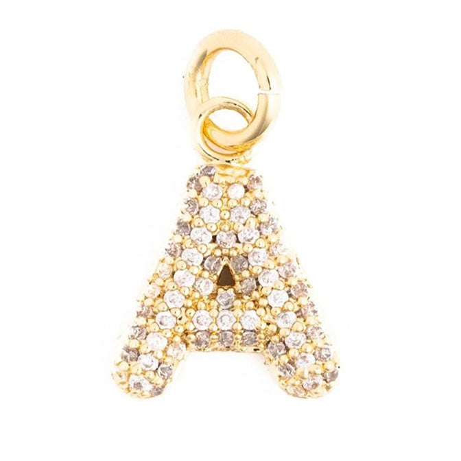 Charm Bar - Bubble Letter Cubic Zirconia "Courtney Charms"