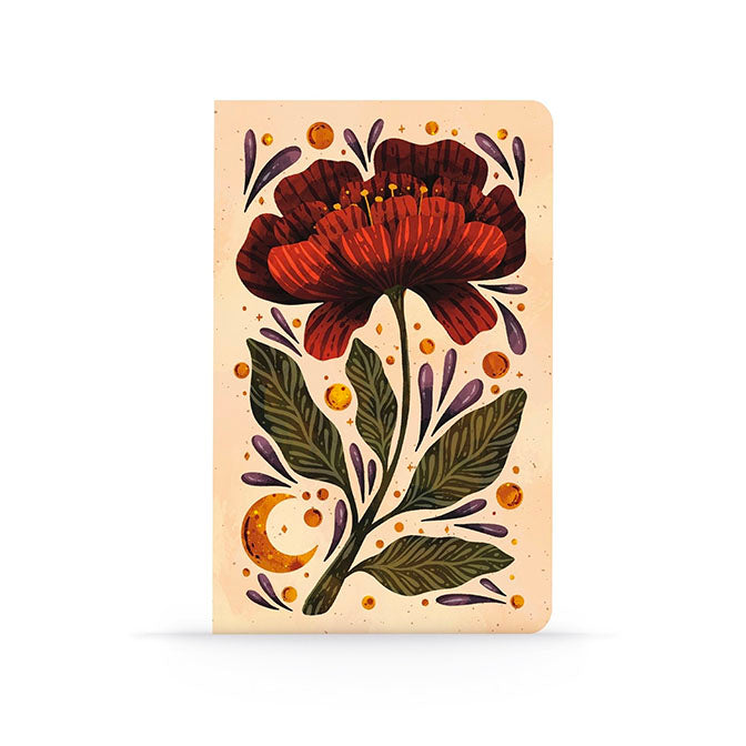 Burgundy Bloom Classic Layflat Notebook - Lined