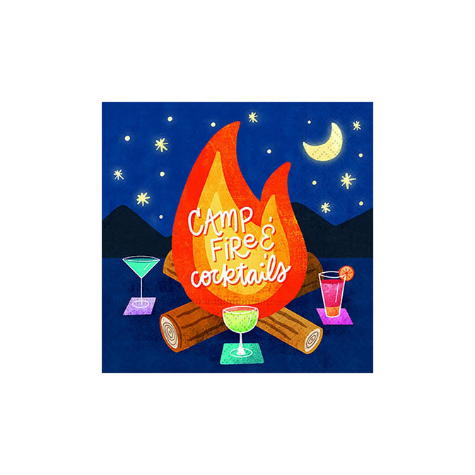 Campfire and Cocktails Beverage Napkin