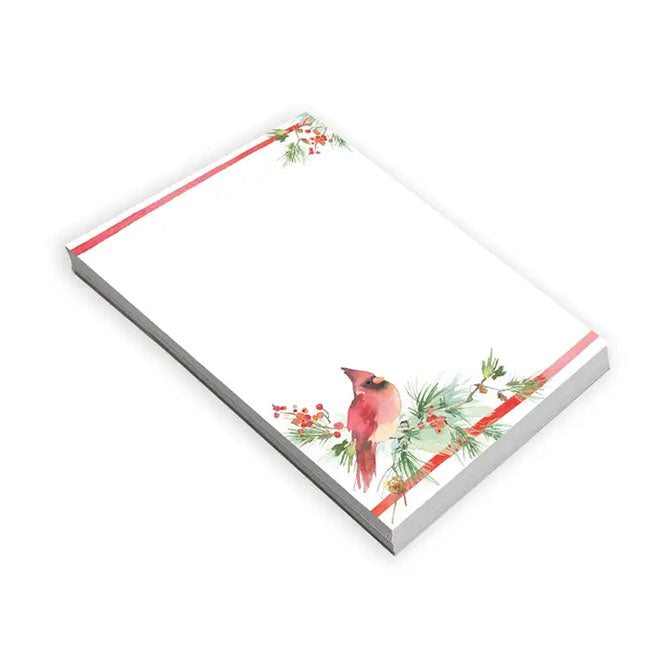 Holiday Memo Pad - Cardinal Pine Berries